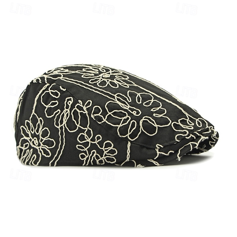 Férfi Vadászsapka Ascot Hat Newsboy Hat Fekete khakizöld 100% pamut Divat Alkalmi Utca Napi Virágos Állítható Fényvédő Légáteresztő 2025 - $11.49 –P6
