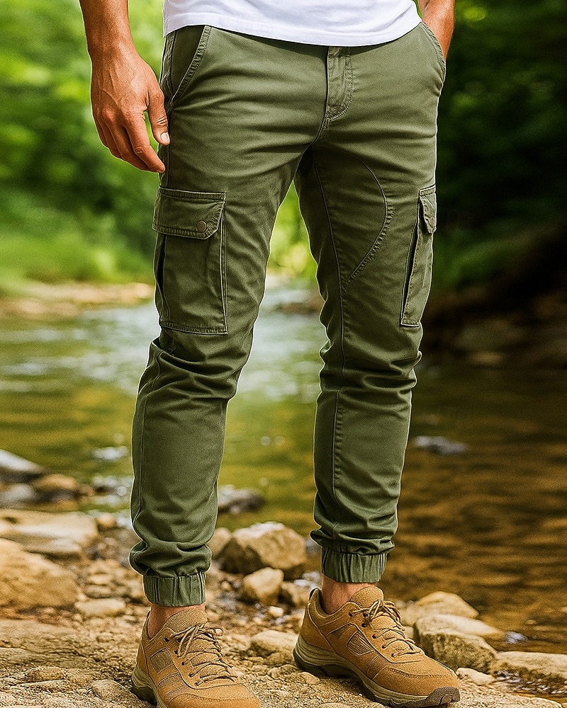Hombre Pantalones cargo Pantalones para senderismo Primavera Otoño Al aire libre Ajuste regular Impermeable Resistente al Viento Prendas de abajo Bolsillo Negro Verde Ejército Algodón Camping 2026 - $25.99 –P3