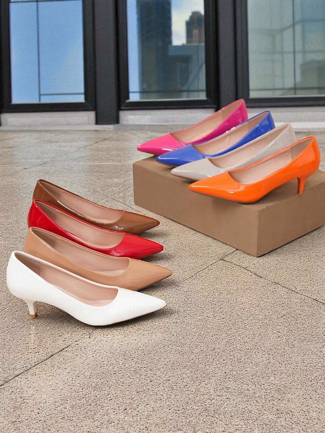 Dámské tmavě zelené lakované kožené špičaté kotníkové podpatky - klasické elegantní kancelářské lodičky z 50. let, ideální do práce, na pohovory a formální akce. 2025 - $34.99 –P1