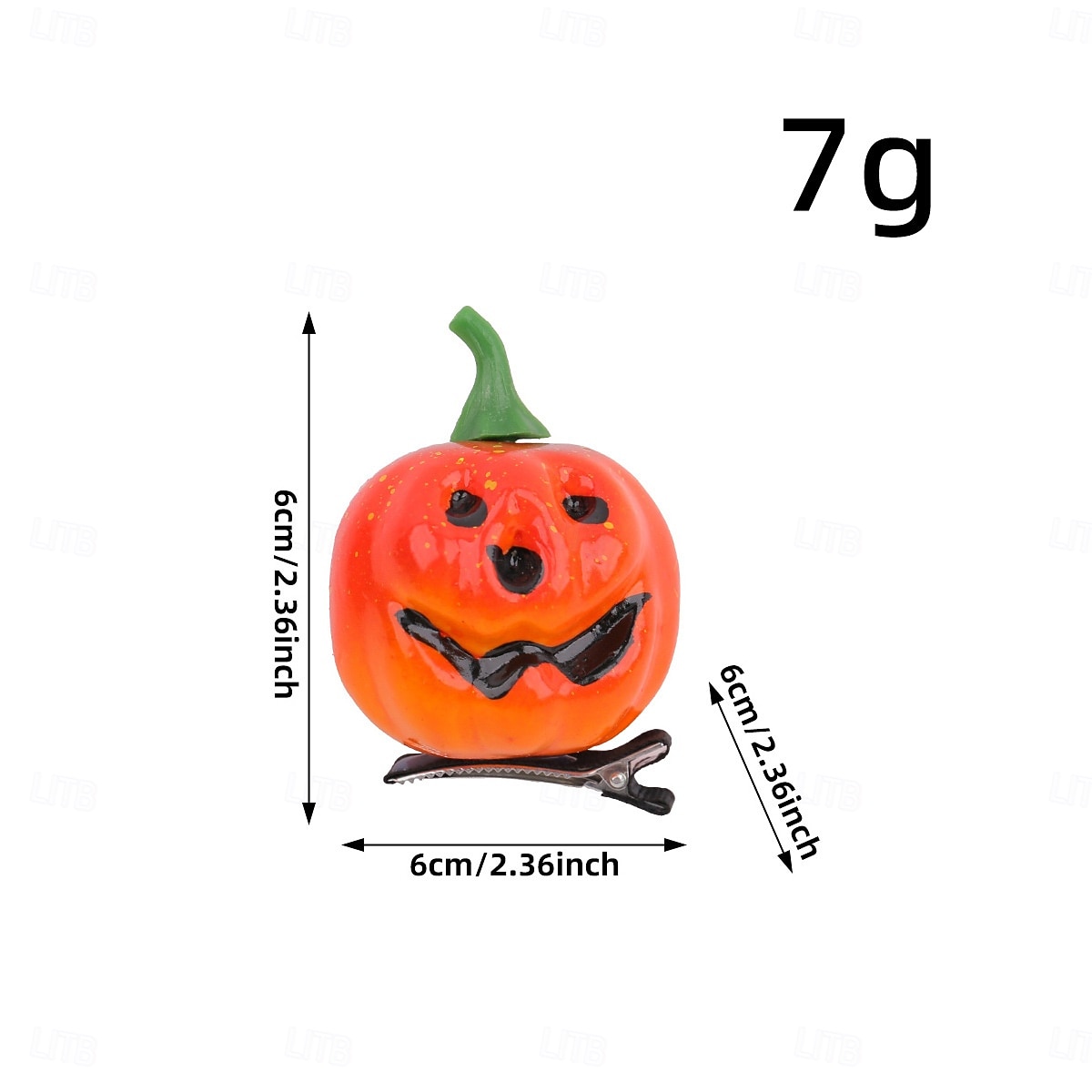קליפס לשיער דלעת ליל כל הקדושים, כיסוי ראש דלעת מחייכת יצירתי, קליפס צד חמוד למסיבה ותחפושת 2025 - $5.99 –P7