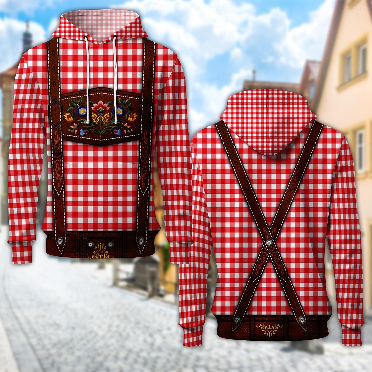 Oktoberfest Lederhosen-tryck Dirndl-tryck Huvtröja Pullover Bayersk München Tyska Grafisk Till Par Herr Dam Vuxna Karnival Oktoberfest öl 3D-utskrift Fest Ledigt / vardag 2025 - $29.99 –P1