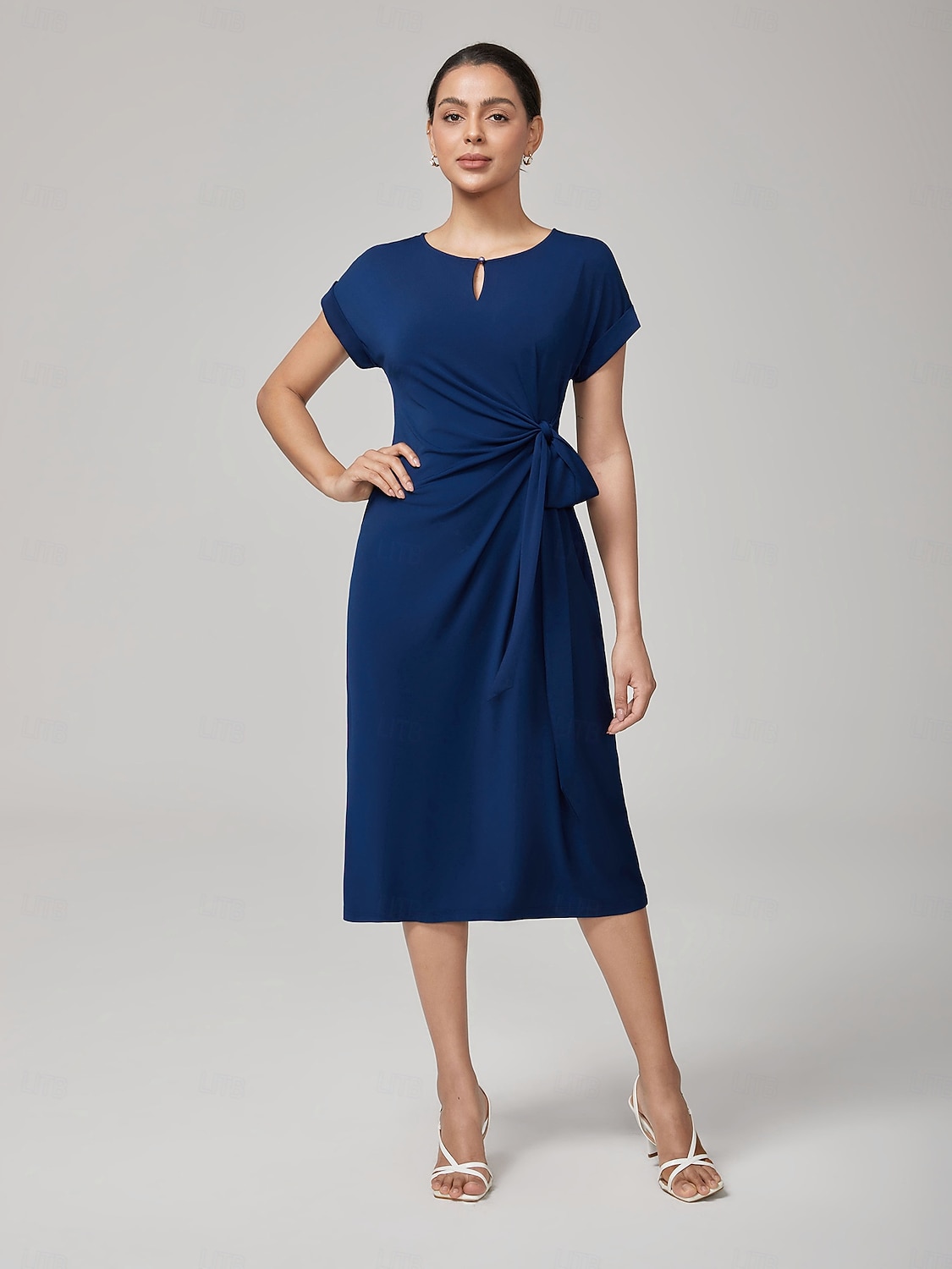 vestido longo elegante com cinto de alta elasticidade de 2025 por $71.99 –P3