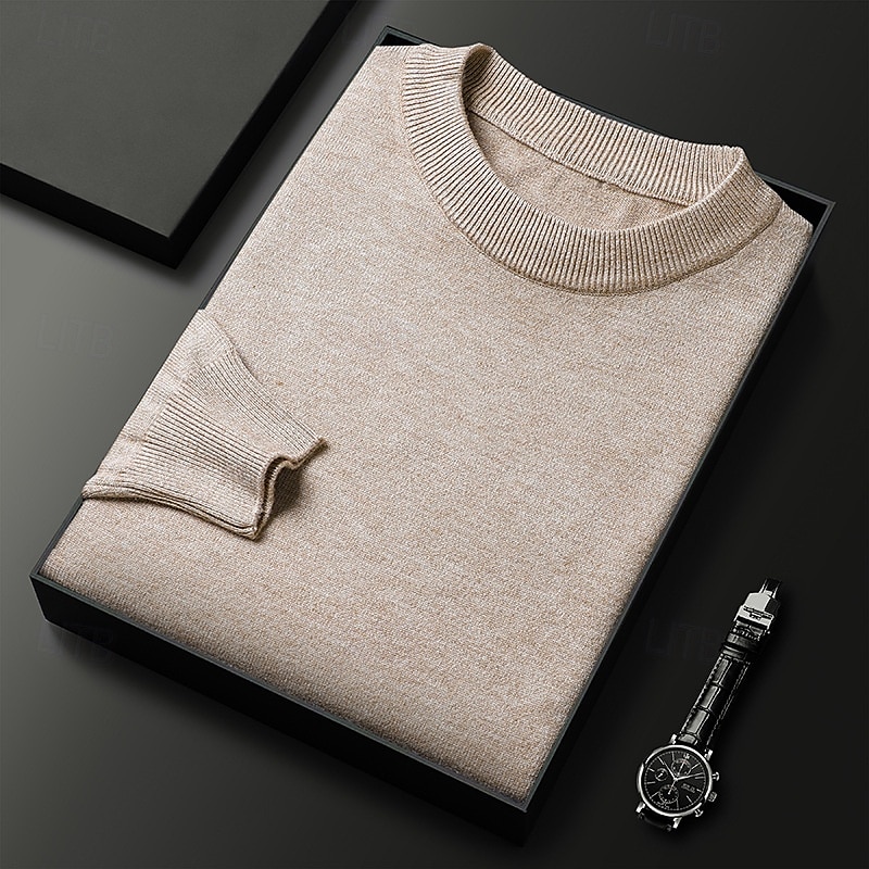 Homme Pull Pull Tricoté Côtelé Tricoter Hauts Réguliers Tricoté Uni Col ras du cou Mode Basique Vacances Tenue quotidienne Vêtement Tenue Automne Hiver Chameau Vin S M L de 2025 ? $22.99 –P2