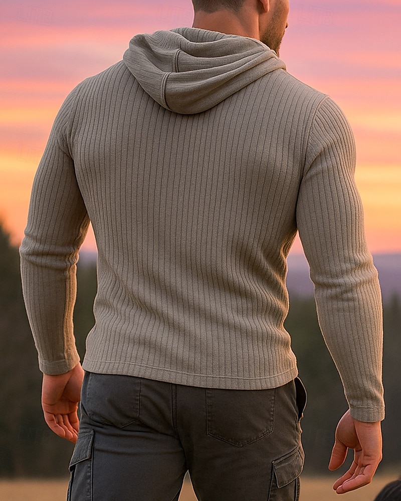 Homens Moletom Top de caminhada Moletom esportivo com capuz Manga Longa Com Capuz Camiseta Blusas Ao ar livre Térmico / Quente Leve Inverno Quarter-Zip Poliéster Preto Verde Tropa Azul Marinho Caça de 2025 por $18.39 –P2