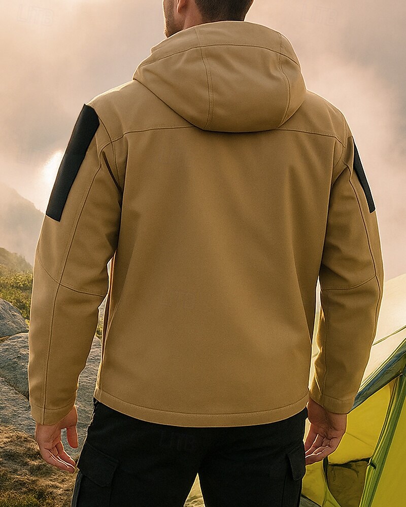 Per uomo Giacca a Vento Giacca softshell Inverno All'aperto Patchwork Calore Termico Impermeabile Antivento Top Nero Verde Cachi Grigio del 2025 a $29.99 –P2