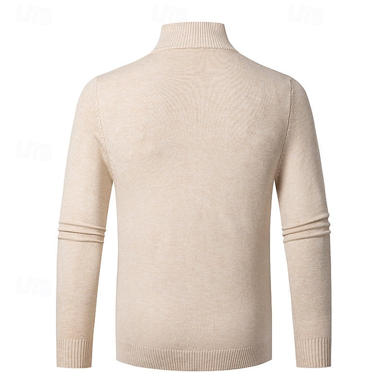 Herren Pullover Pullover mit Viertelreißverschluss Strickpullover Zopfmuster Stricken Normale Oberteile Gestrickt Einfach Viertelreißverschluss Mode Lässig Urlaub Alltagskleidung Bekleidung Herbst 2025 - $22.99 –P3