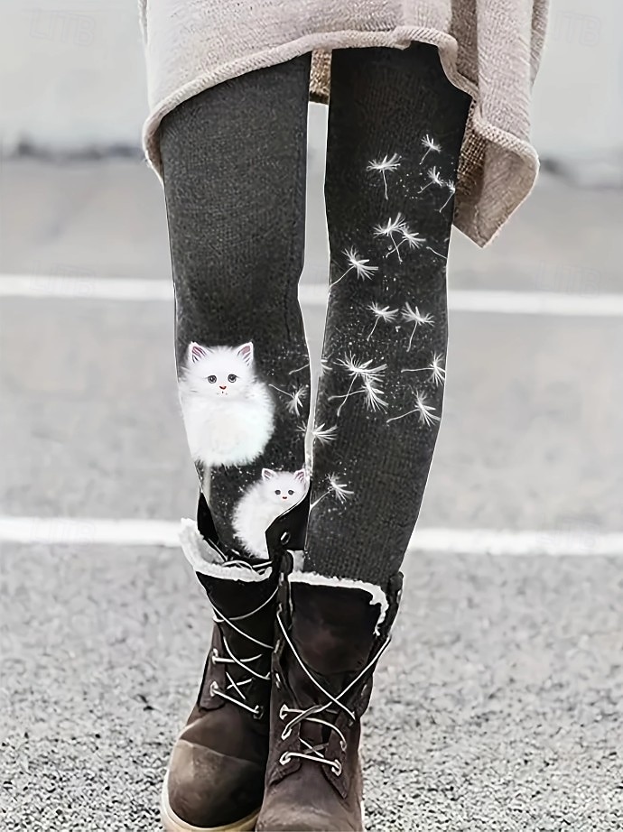 Per donna Leggings Punk Attivo Vacanza Lunghezza intera Vita Alta Grafico Animale Gatto Stampa 3D Asciugatura Rapida Traspirabilità Morbido Elasticizzato All'aperto Casa Casual Nero Bianco Arcobaleno del 2025 a $19.99 –P10