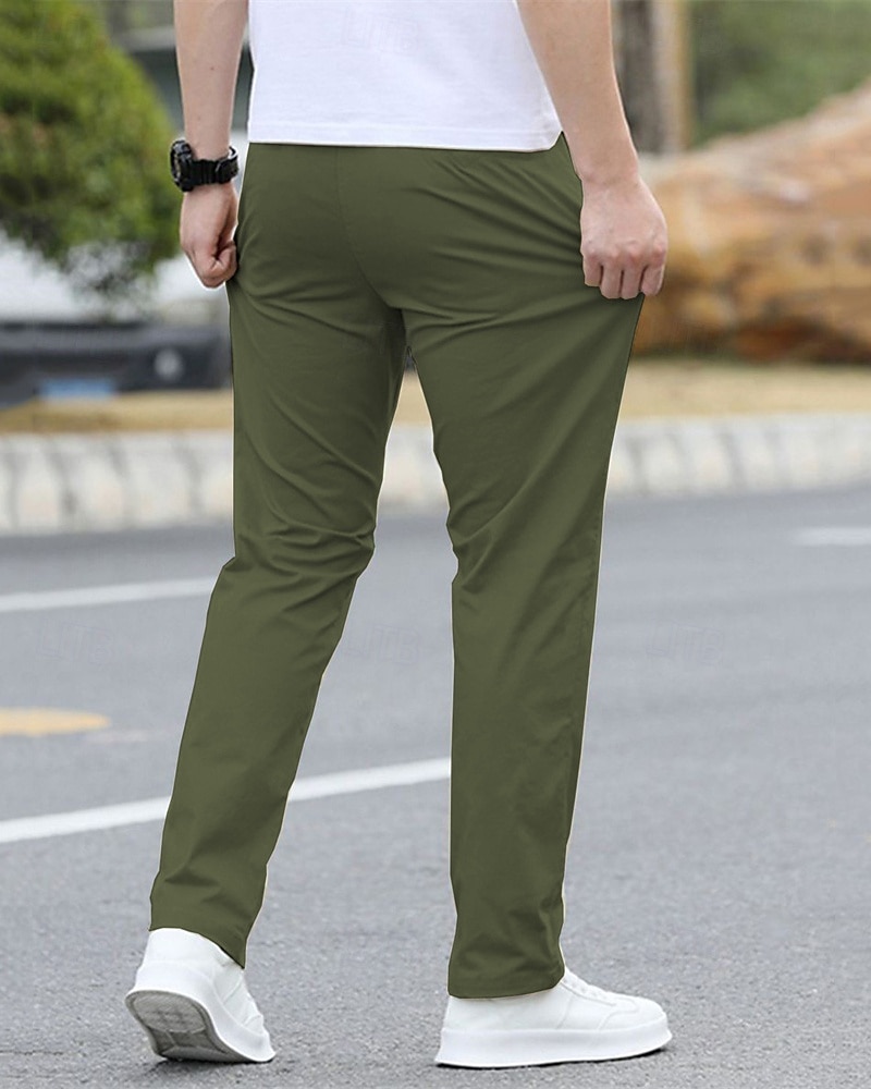 Per uomo Pantaloni Chinos Tasca Elastico in vita Coulisse Semplice Comodità Formale Feste Lavoro Moda Stile Classico Nero Verde chiaro Micro-elastico del 2025 a $17.99 –P8
