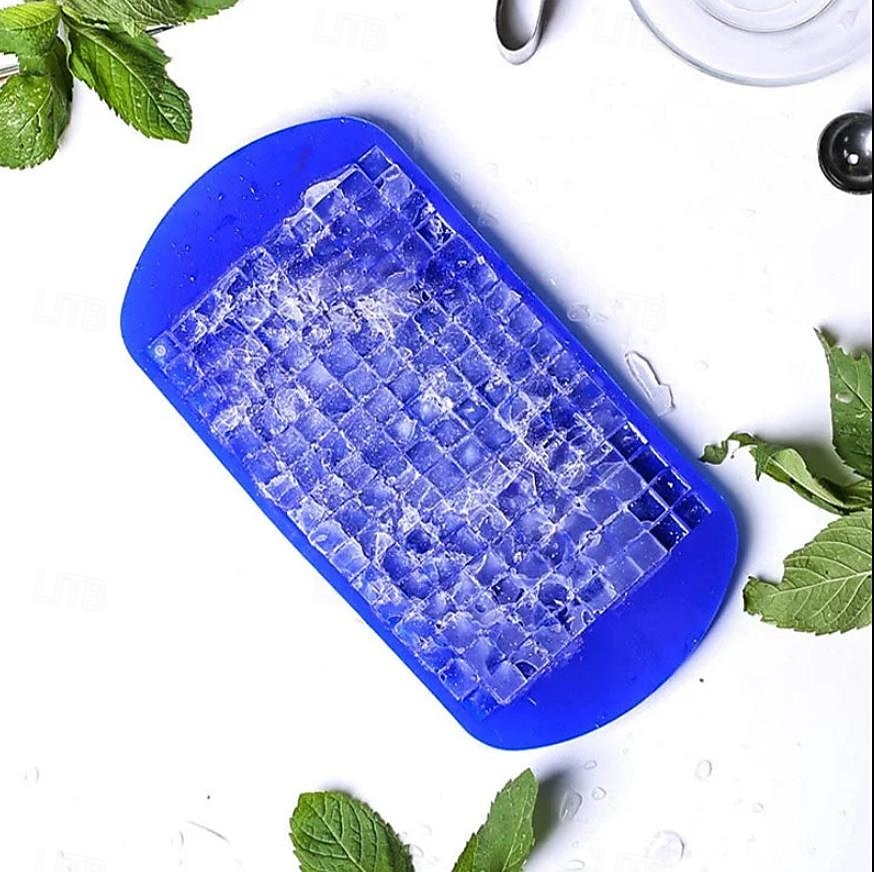 2025年 160グリッドのシリコン製氷キューブ、冷凍ミニ食品グレード製氷皿、小さな正方形の氷型、飲み物や食品の保存に、簡単に取り外せるフレキシブルな製氷機、家庭用  コレクション – $6.99 –P5