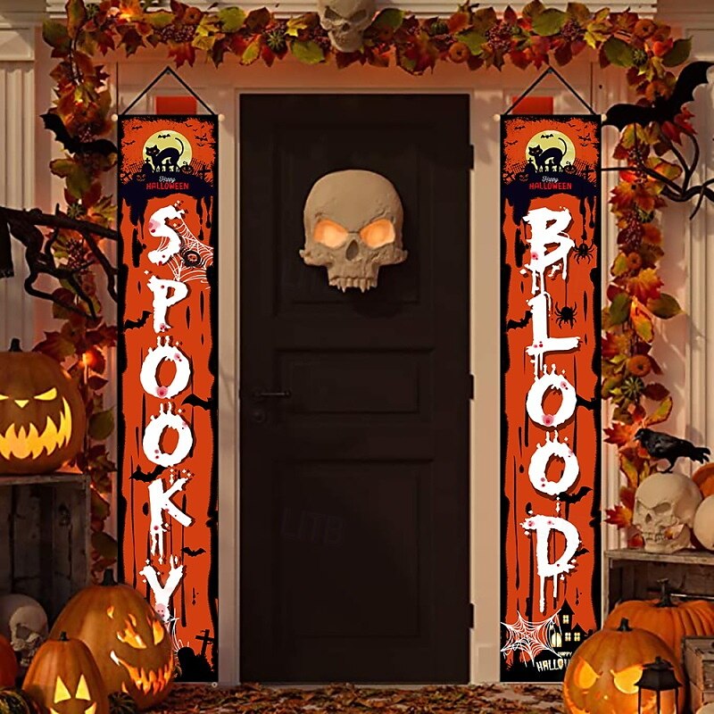 Σημαία με βεντάλια για το Halloween, εξωτερική σημαία για εξωτερικούς χώρους, φράχτης αυλής για το Halloween, κρεμαστός τρομακτικός φράχτης κολοκύθας, σημαία, διακόσμηση τραπεζιού, φθινοπωρινή διακόσμηση δωματίου, αισθητική, διακόσμηση πάρτι γενεθλίων για 2025 - $10.49 –P3
