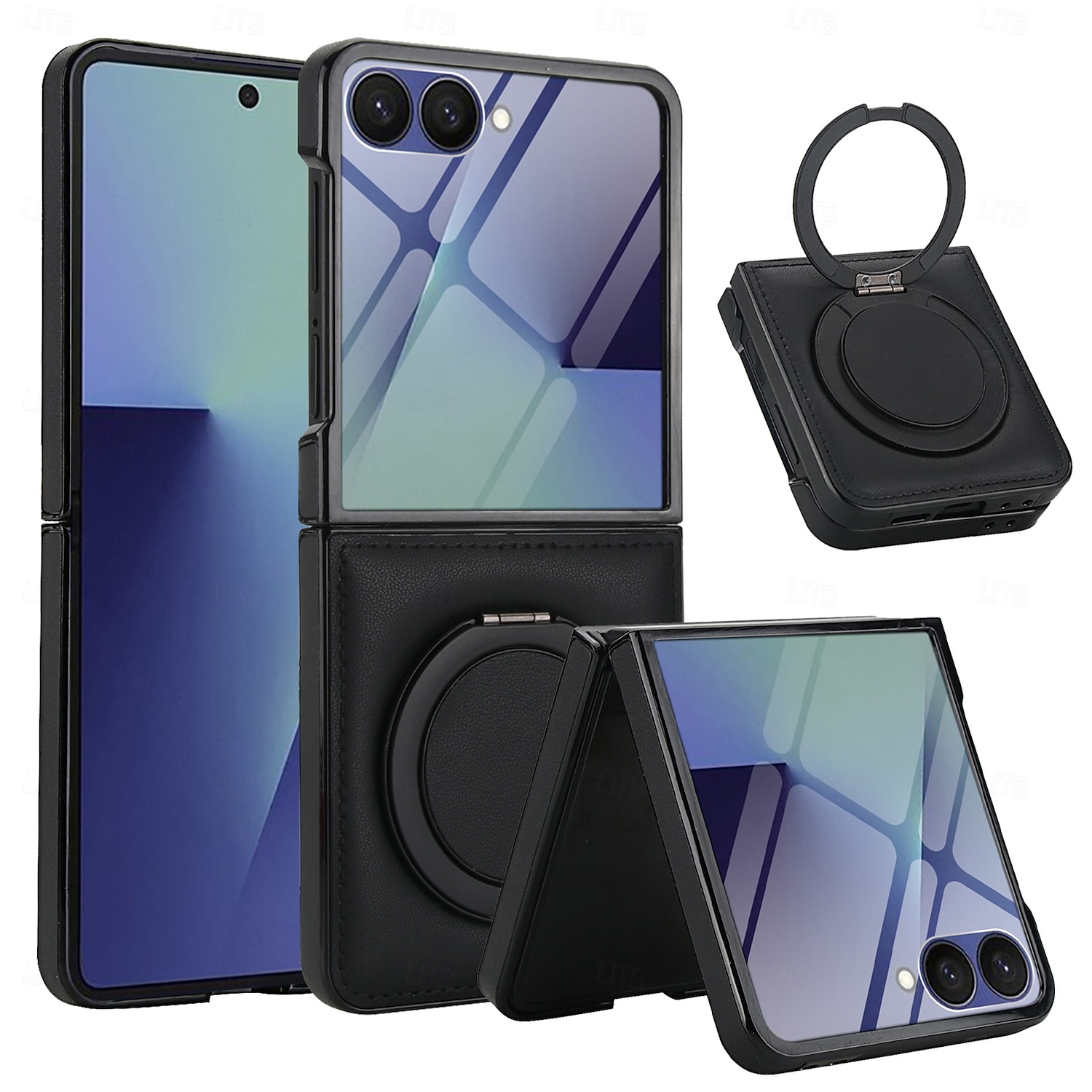 téléphone Coque Pour Samsung Galaxy Z Flip 7 Z Flip 6 Z Flip 5 Z Flip 4 Z Flip 3 Coque Arrière Supporte la Charge Sans Fil Support Antichoc Rétro TPU faux cuir de 2025 ? $24.99 –P3