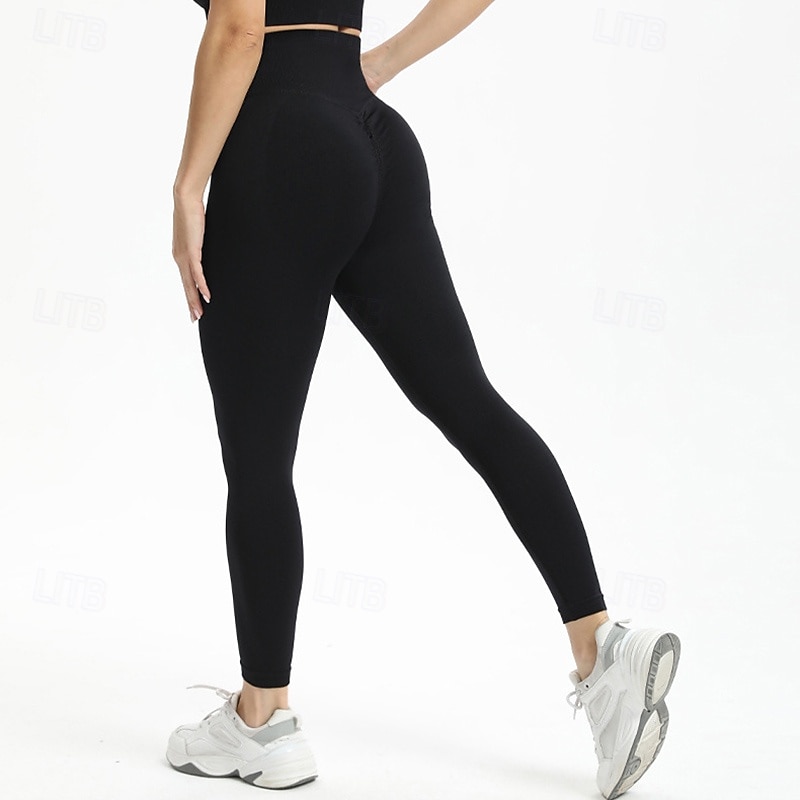 Mujer Leggings Capri Mallas Leggings de Yoga Control de barriga Alta cintura Gimnasio Rutina de ejercicio De Deporte Prendas de abajo Color sólido Negro Blanco Azul Otoño Deportes Ropa de Deporte 2025 - $18.99 –P6