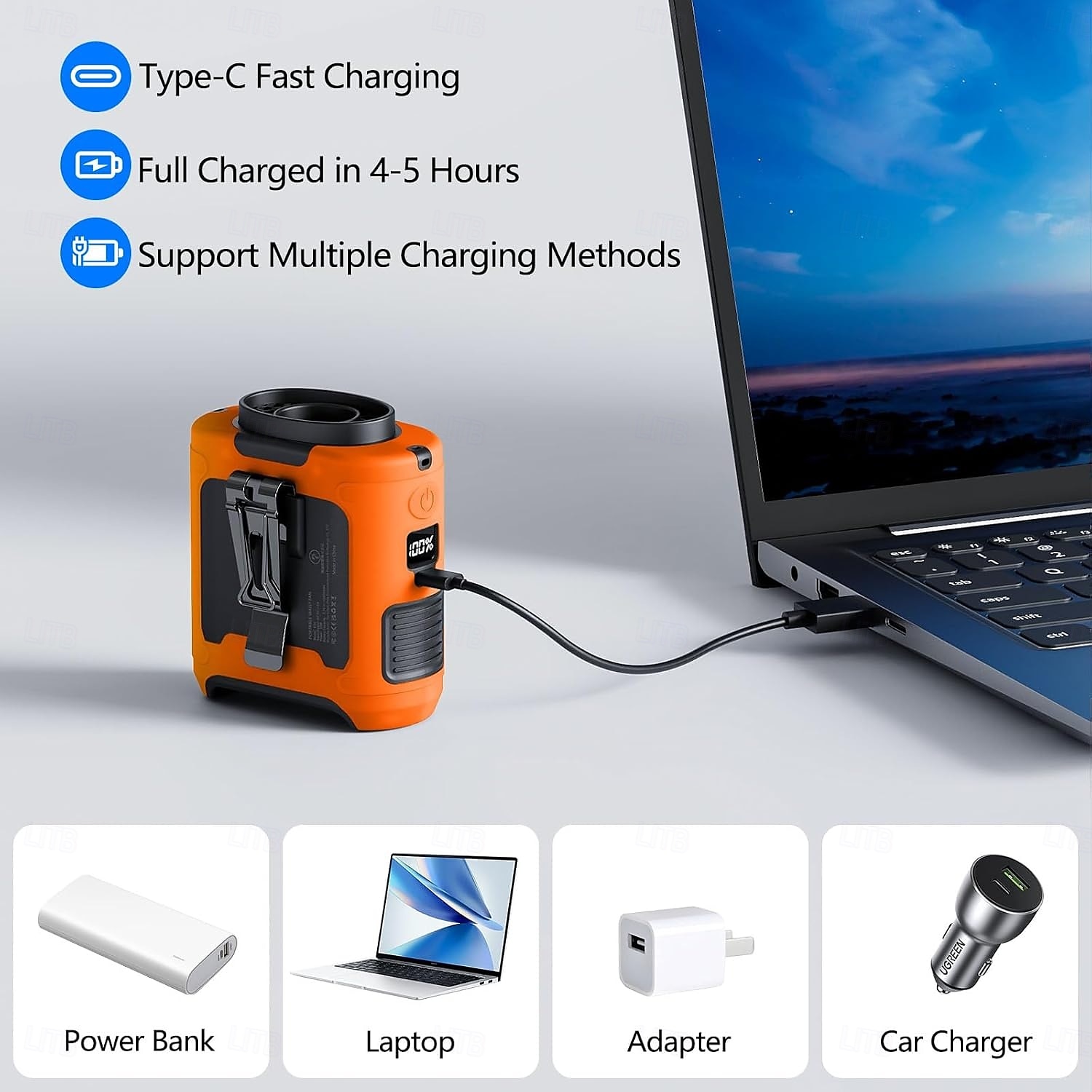 kannettava vyötärölle kiinnitettävä tuuletin 10000mah vyölle kiinnitettävä henkilökohtainen jäähdytystuuletin ladattava 5 nopeudella taskulamppu kaulatuuletin kädet vapaana kestävä 40 tuntia 2025 - $38.99 –P3