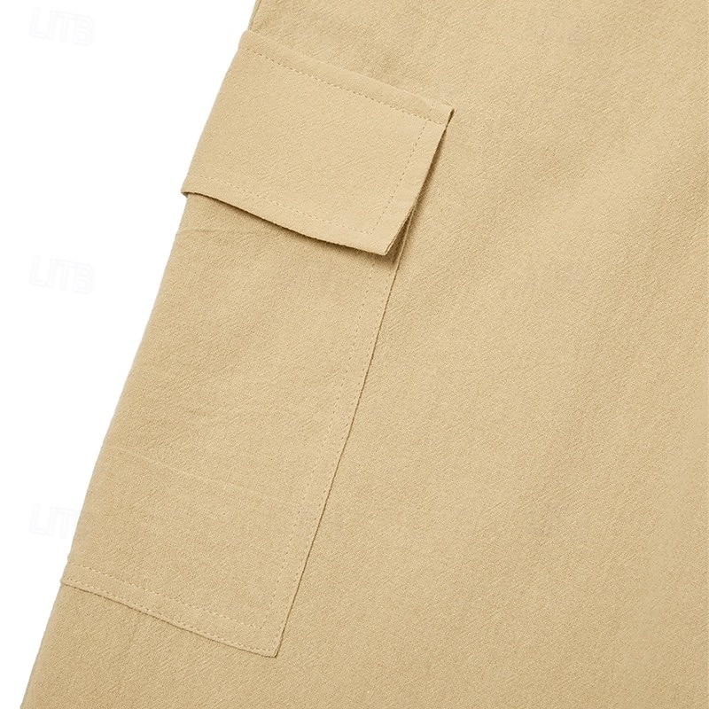 Per uomo Pantaloni di Lino Pantaloni Pantaloni Larghi Coulisse Elastico in vita Gamba Dritta Semplice Comodità Traspirante Lunghezza intera All'aperto Casuale Quotidiano Vacanza Moda Nero Bianco del 2025 a $30.99 –P9