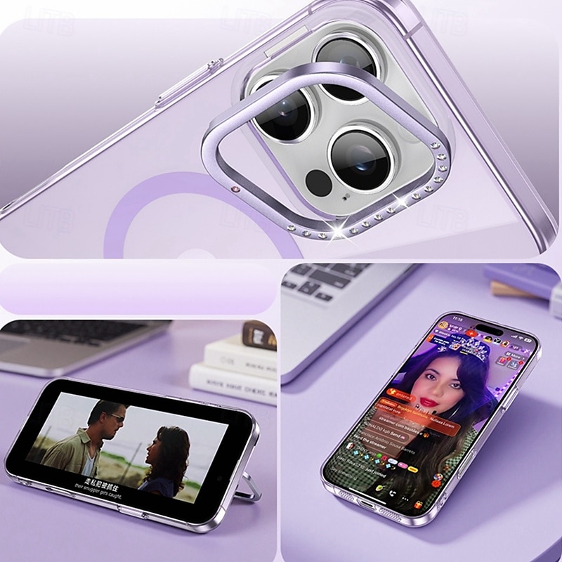 هاتف غطاء من أجل ايفون 16 ايفون 16 برو ايفون 16 برو ماكس آيفون 15 iPhone 15 Pro Max غطاء خلفي مع حامل مغناطيس دعم الشحن اللاسلكي مكتب  /  الأعمال الكمبيوتر الشخصي 2025 - $24.99 –P1