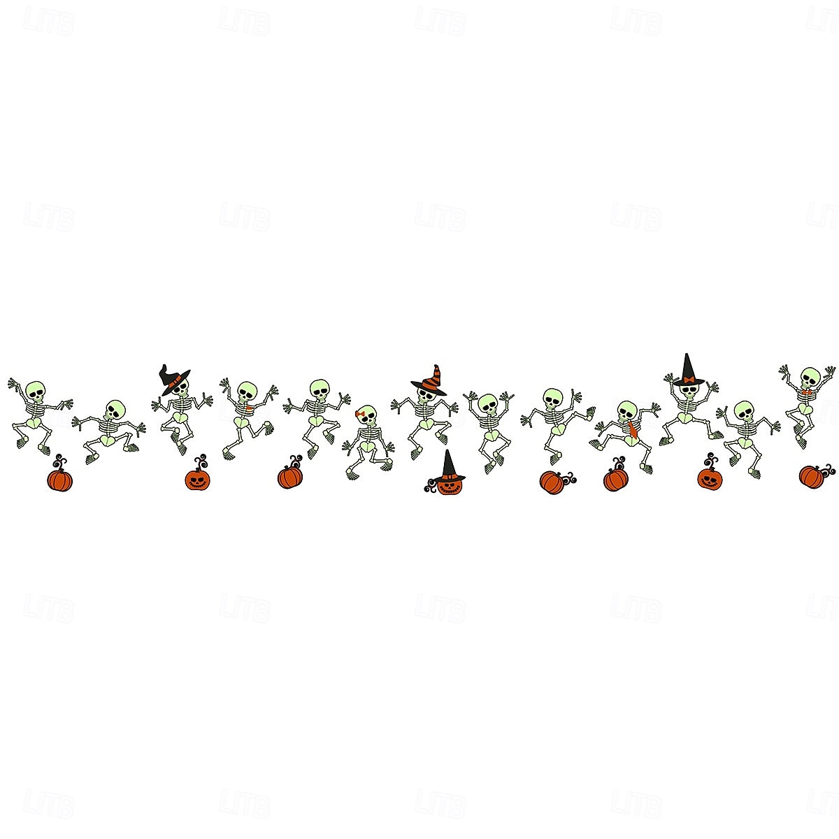 Halloween glow in the dark skelet muurstickers, zelfklevende lichtgevende stickers voor kamerdecoratie, verwijderbare enge Halloween decoraties 2025 - $10.99 –P5