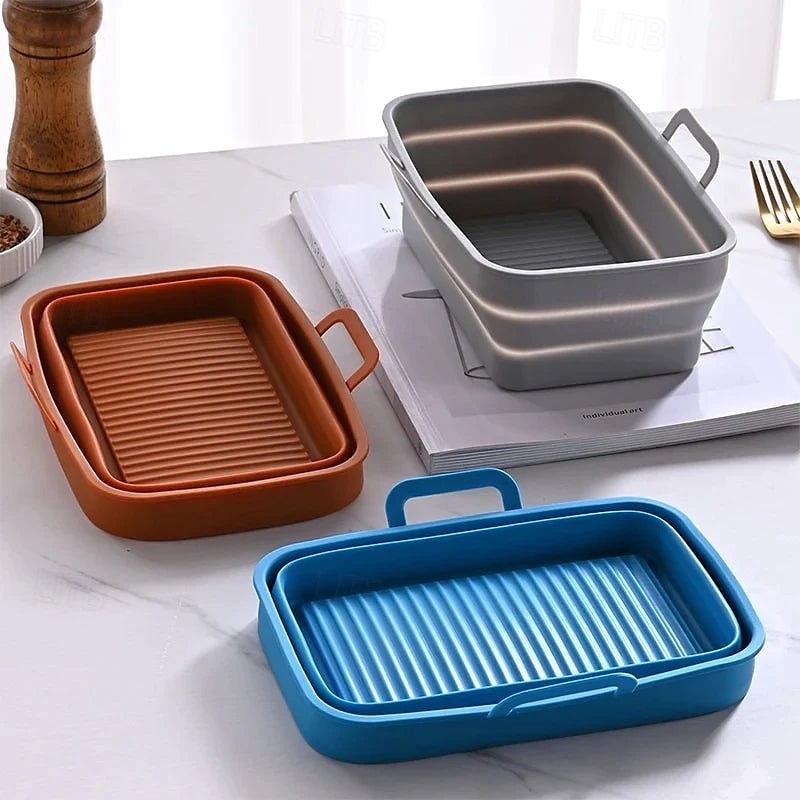 Foldable Air Fryer Silicone Baking Tray Reusable Non Stick Heat Resistant Kitchen Mat for Cooking Roasting Grilling Dishwasher Safe Accessory for Home Baking Use 2025 - $21.99 –P10