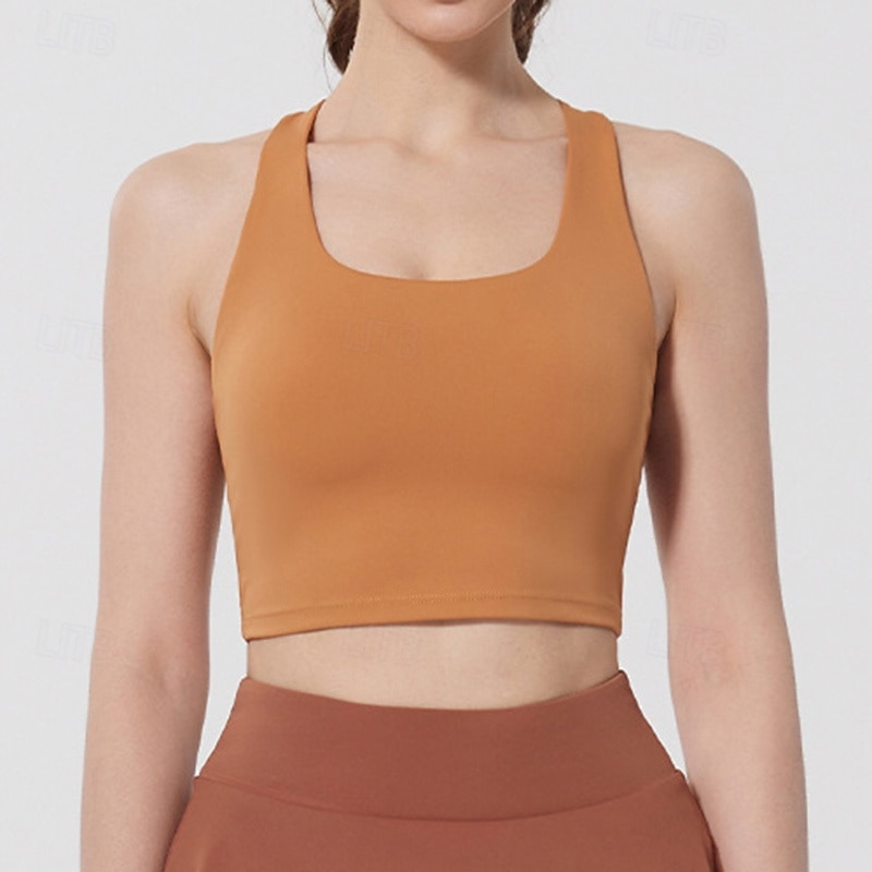 Femmes Débardeurs d'entraînement Soutien-Gorges de Sport Sous-vêtement Séchage Rapide Supports élevés Respirant Sans-Fil Rembourré Couleur Unie / Unie Sport Tenues de Sport Noir Jaune Salle de sport de 2025 ? $22.99 –P10