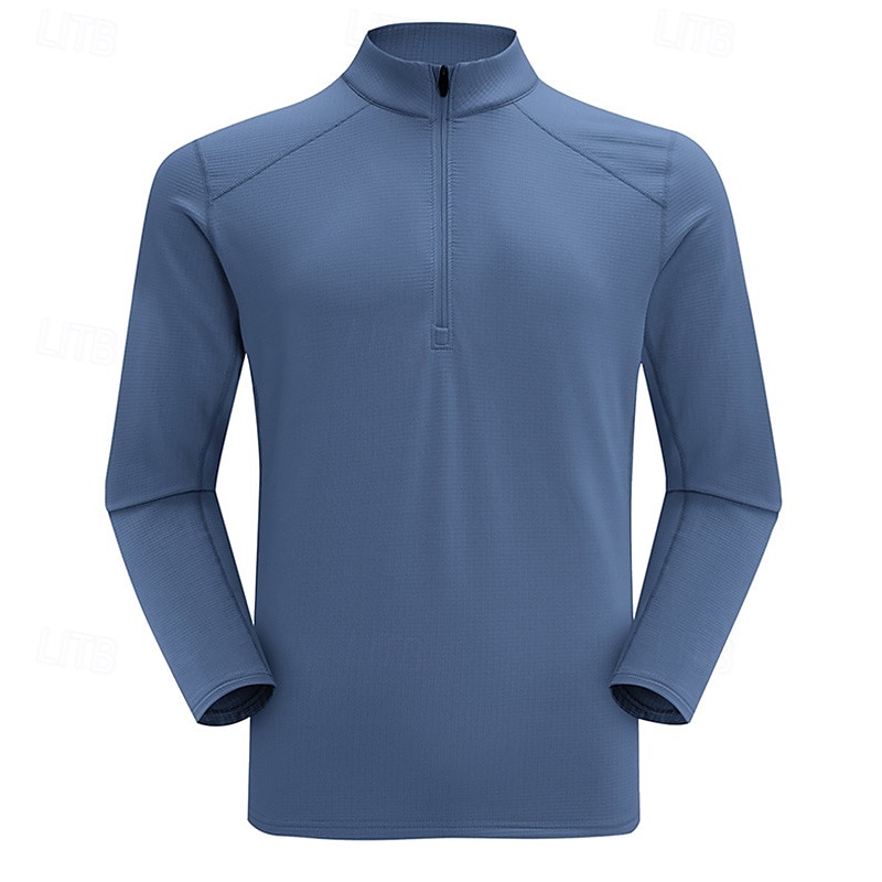 Hombre Sudadera de polar Sudadera con un cuarto de cremallera Manga Larga Escote Chino Camiseta Al aire libre Mantiene abrigado Invierno Poliéster Negro Azul Albaricoque Pesca Tenis Corriendo 2025 - $35.99 –P8