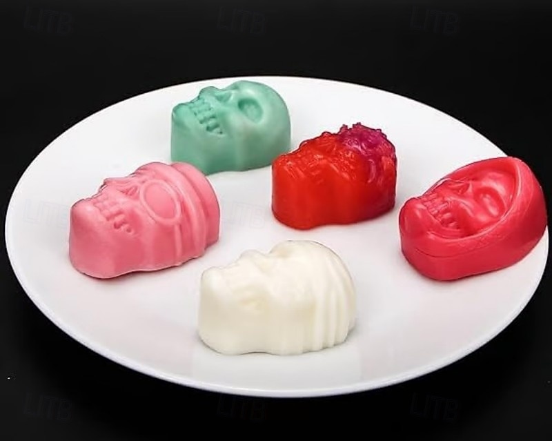 2er-Pack Halloween-Silikonformen, Totenkopf-Schokoladenform, Silikon-Pralinenform, 10 Mulden für selbstgemachte Süßigkeiten, Gelee, Eiswürfel, Fondant und Kuchendekoration 2025 - $12.49 –P4