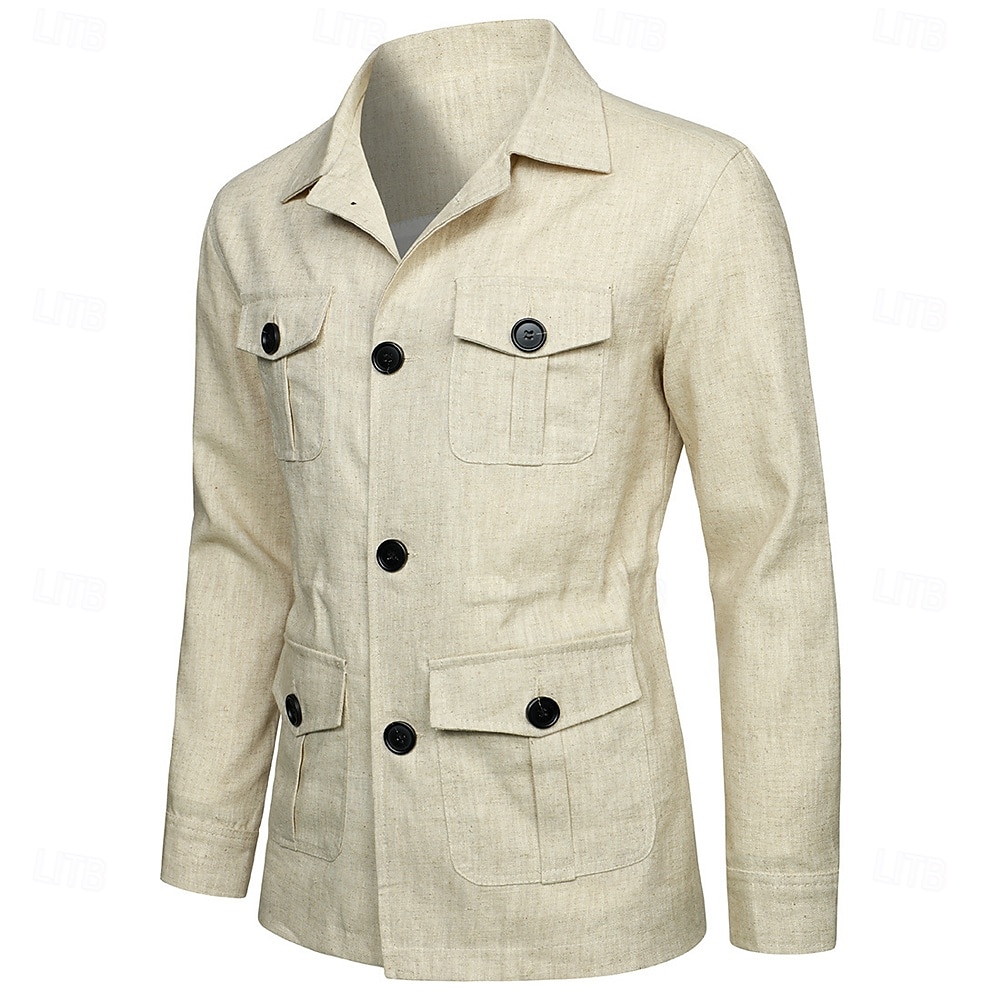 Per uomo Giacca Leggera Blazer 100% lino Scuola Formale Vacanza Elegante Vintage Estate Primavera Lino Tinta unica Tasca Delicato sulla Pelle Comodo Monopetto Un Bottone Bottone frontale Giacca del 2025 a $55.99 –P8