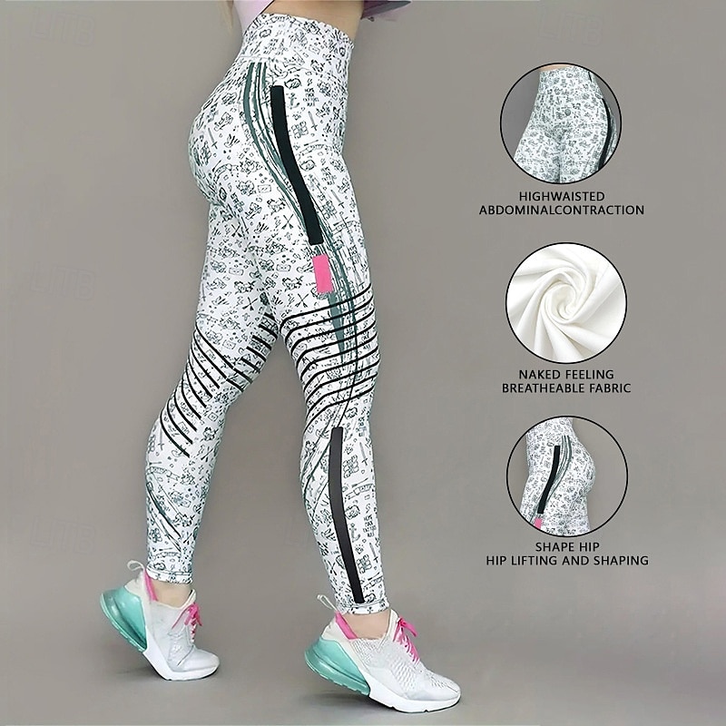 Damskie Legginsy capri Legginsy do jogi Wyszczuplenie brzucha Wysoka talia Siłownia Taniec Obuwie sportowe Doły Czarny Biały Niebieski Jesień Sport Odzież sportowa Ścisłe dopasowanie 2026 - $12.99 –P2