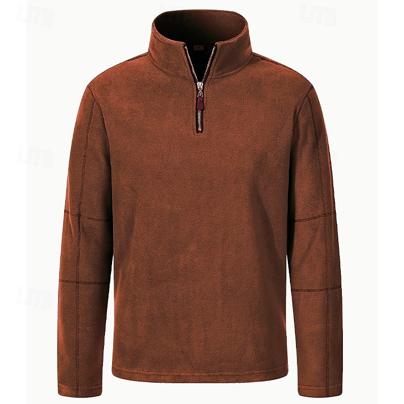 Per uomo Maglia Felpa con cappuccio in pile Felpa con zip corta Nero Marrone Verde Cachi Grigio scuro Collo Alto Semplice Zip a un quarto Sport & Outdoor Casuale Quotidiano Streetwear Cool del 2025 a $25.99 –P2