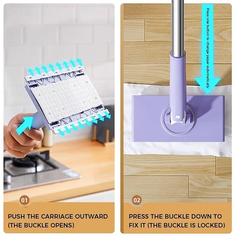 Cloth Changing Mini Mop for Home Use, Flat Lazy Mop with Clamp Design, Mini Cleaning Tool for Face Towels, Wet Wipes and Daily Household Cleaning 2025 - $9.99 –P3