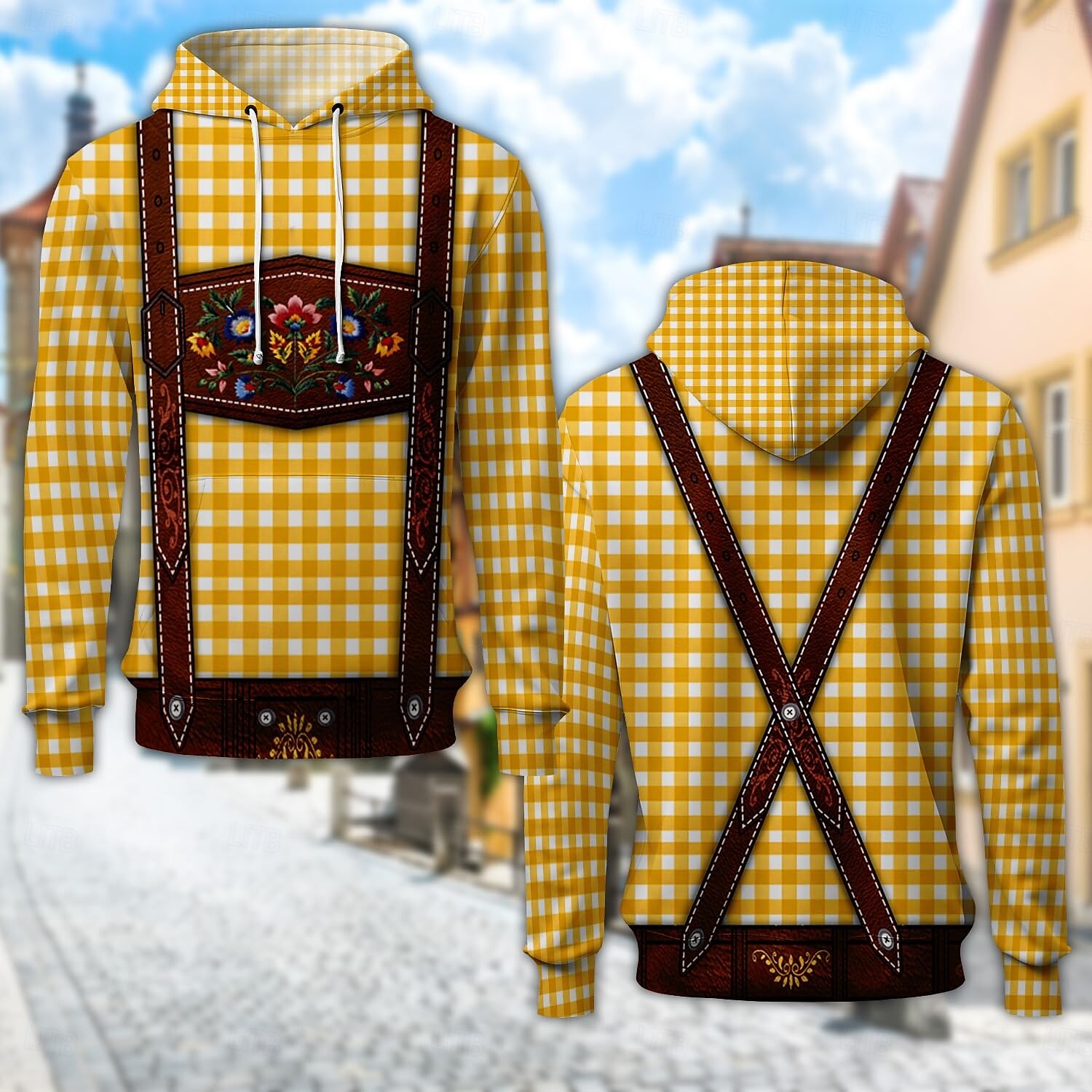 Oktoberfest Lederhosen-tryck Dirndl-tryck Huvtröja Pullover Bayersk München Tyska Grafisk Till Par Herr Dam Vuxna Karnival Oktoberfest öl 3D-utskrift Fest Ledigt / vardag 2025 - $29.99 –P3
