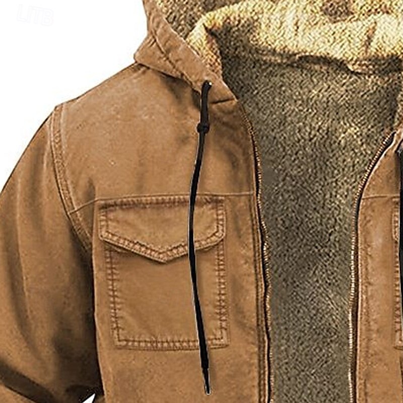 Homme Sweat à capuche Sweat à capuche zippé intégral Sweat à capuche en polaire Vert Véronèse Kaki Gris À capuche Uni Fermeture éclair Poche Avant Tactique Sport & Loisir Occasionnel Streetwear Frais de 2025 ? $55.99 –P4