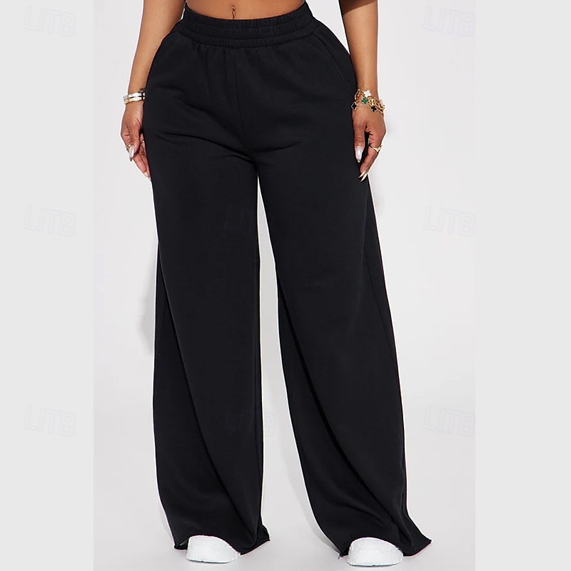 Mujer Perneras anchas Chinos Casual Medio corto Cintura Media Plano Perneras anchas Cintura elástica Confortable Transpirabilidad Deporte Casual Diario Negro Amarillo Rosa Vino Primavera Otoño Holgado 2025 - $22.99 –P15