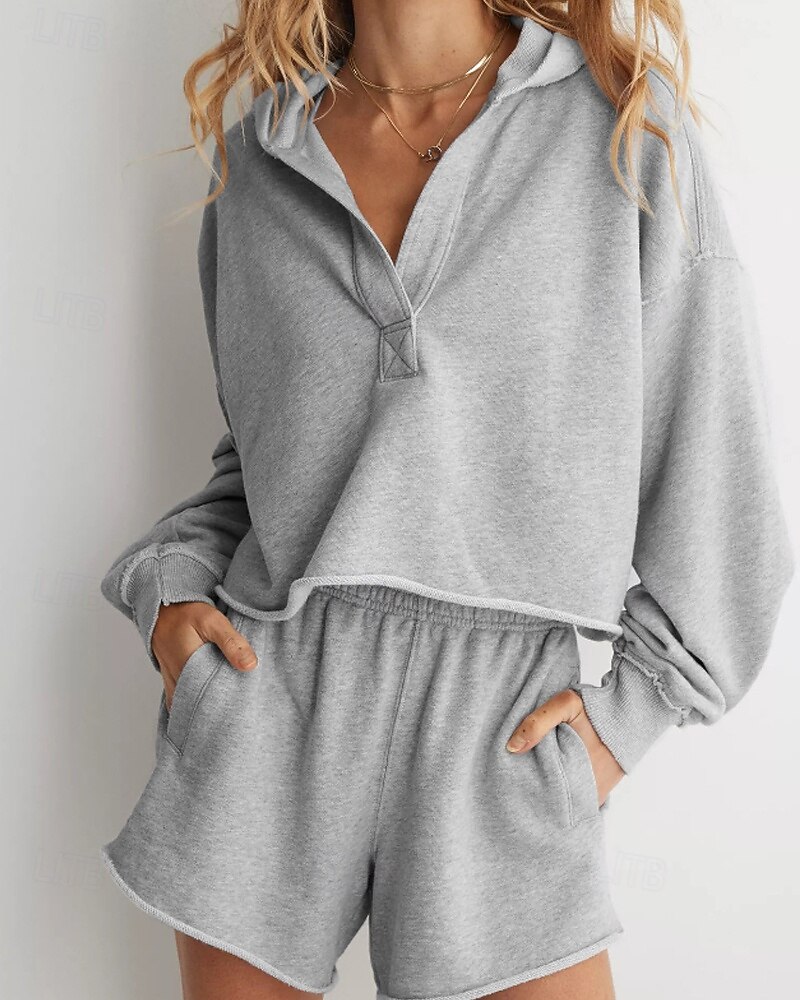 Per donna Felpa con cappuccio Felpe con cappuccio Semplice Streetwear Casual Manica Lunga Con Cappuccio Top Regolari Streetwear Ferie Nero Fucsia Grigio chiaro Autunno Inverno del 2025 a $26.99 –P3