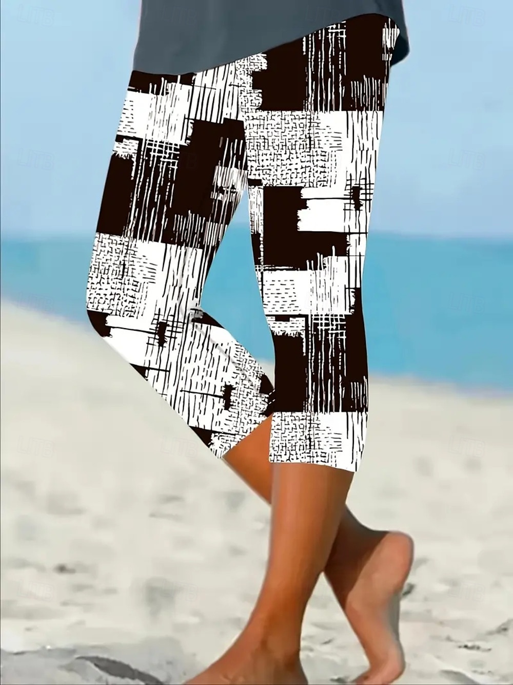 Dame Leggings Ferie Årgang Etnisk stil Capris Høy Midje Grafisk Abstrakt comfy Utendørs Bekvem Elastisk utendørs Feriereise Avslappet Svart Sommer Vår Mager 2025 - $18.99 –P1