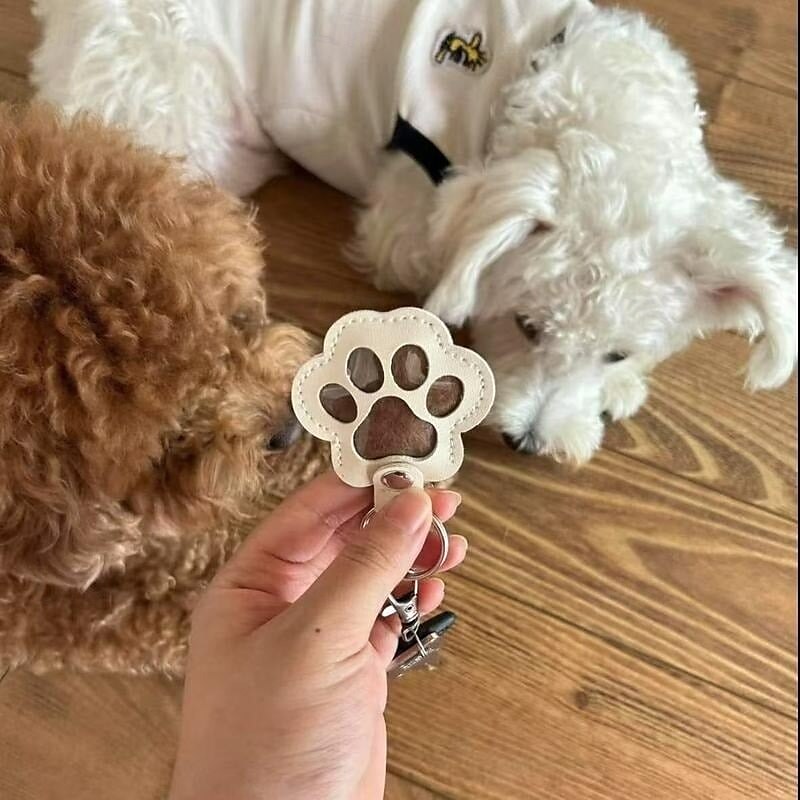 Portachiavi in pelle a forma di zampa di animale domestico, ciondolo creativo per conservare i ricordi dei peli di cane e gatto, grazioso accessorio per la decorazione di borsetta. del 2025 a $9.99 –P6