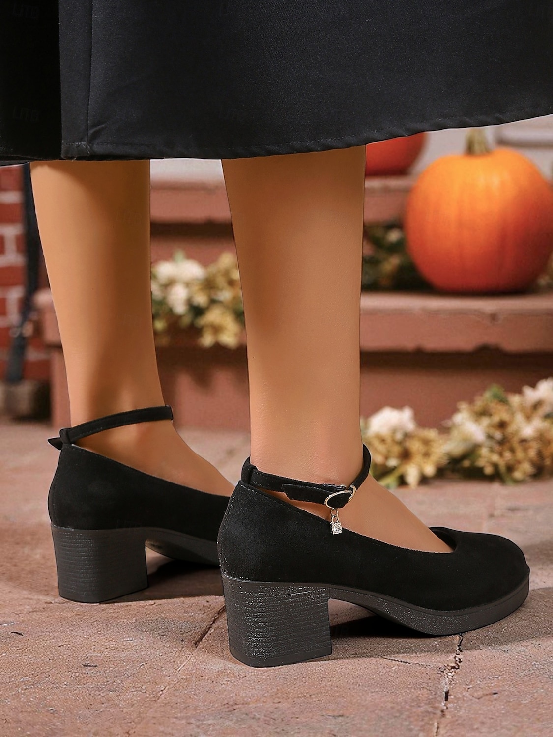 Chaussures noires à talons épais et bride à la cheville pour femmes, décontractées ou habillées pour le travail, le dîner et la vie quotidienne de 2025 ? $24.99 –P5