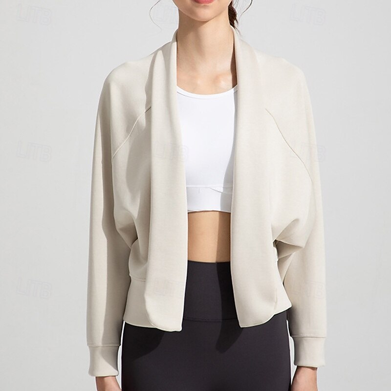 Women's Workout Cardigan Yoga Shawl Breathable Tencel Long Sleeve Sports Solid Color Top For Pilates Running Yoga Activewear 2026 - $46.99 –P6