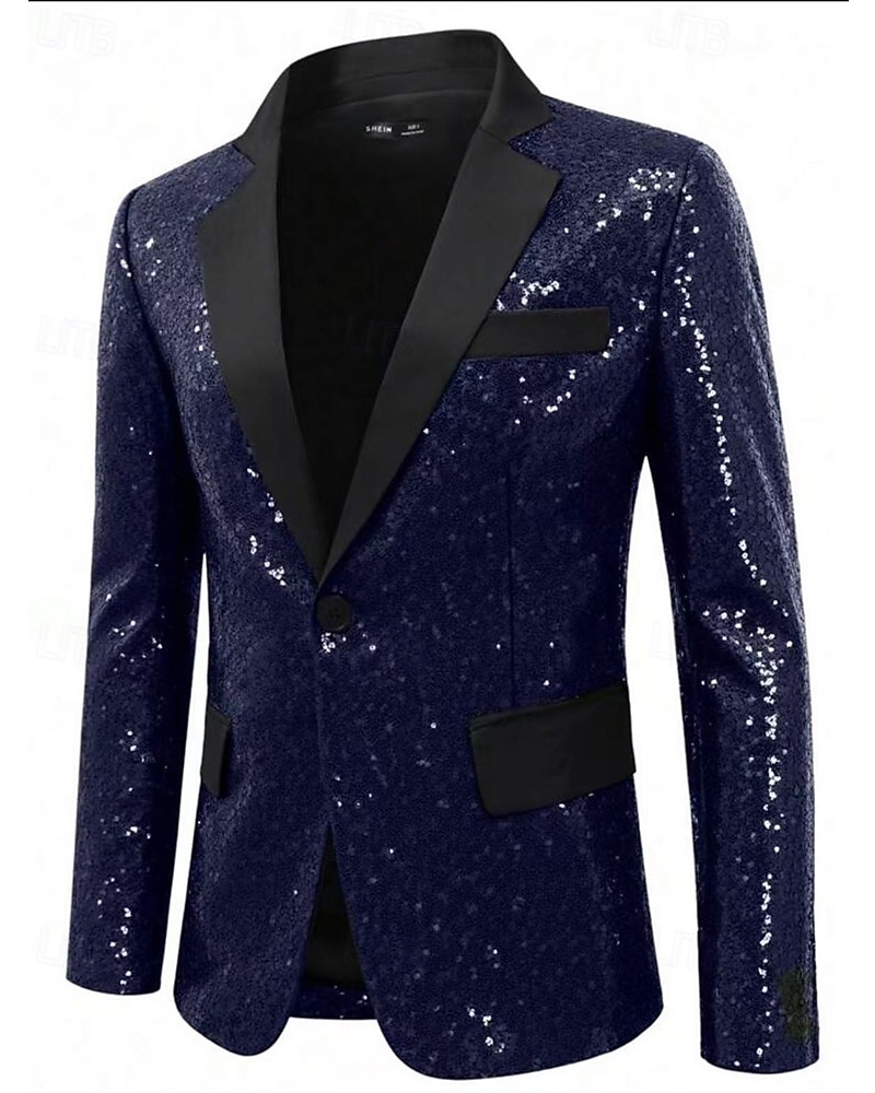 Homens Blazer O negócio Coquetel Festa de Casamento Moda Casual Primavera Outono Poliéster Gradiente Bolsos Botões Confortável Não Trespassado Jaqueta esporte Prata Azul Verde Escuro Roxo de 2025 por $67.99 –P15