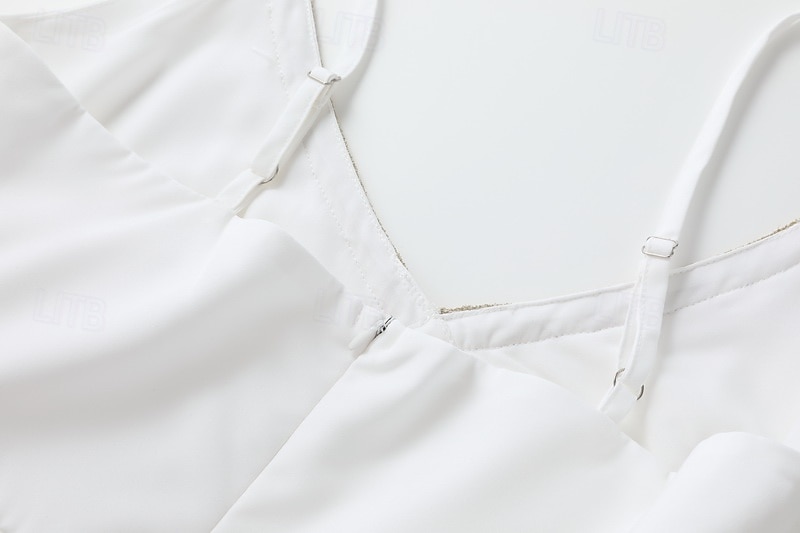 Dam Mini klänning Sommarklänning Slipklänning Boho-klänning Västerländsk klänning Mode Klassisk Modern Utomhus Semester Helgdag Normal Slät Ärmlös Smala axelband Beige Sommar 2025 - $28.99 –P10
