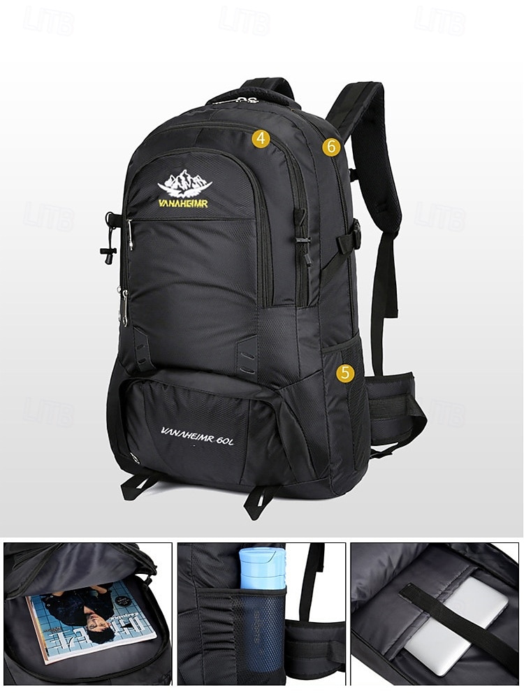 Men's Waterproof Hiking Backpack - Large Capacity Outdoor Travel Bag with Scratch-Resistant Fabric, Multiple Compartments, Ergonomic Straps for School, Camping, Hiking or Backpacking 2025 - $34.99 –P4