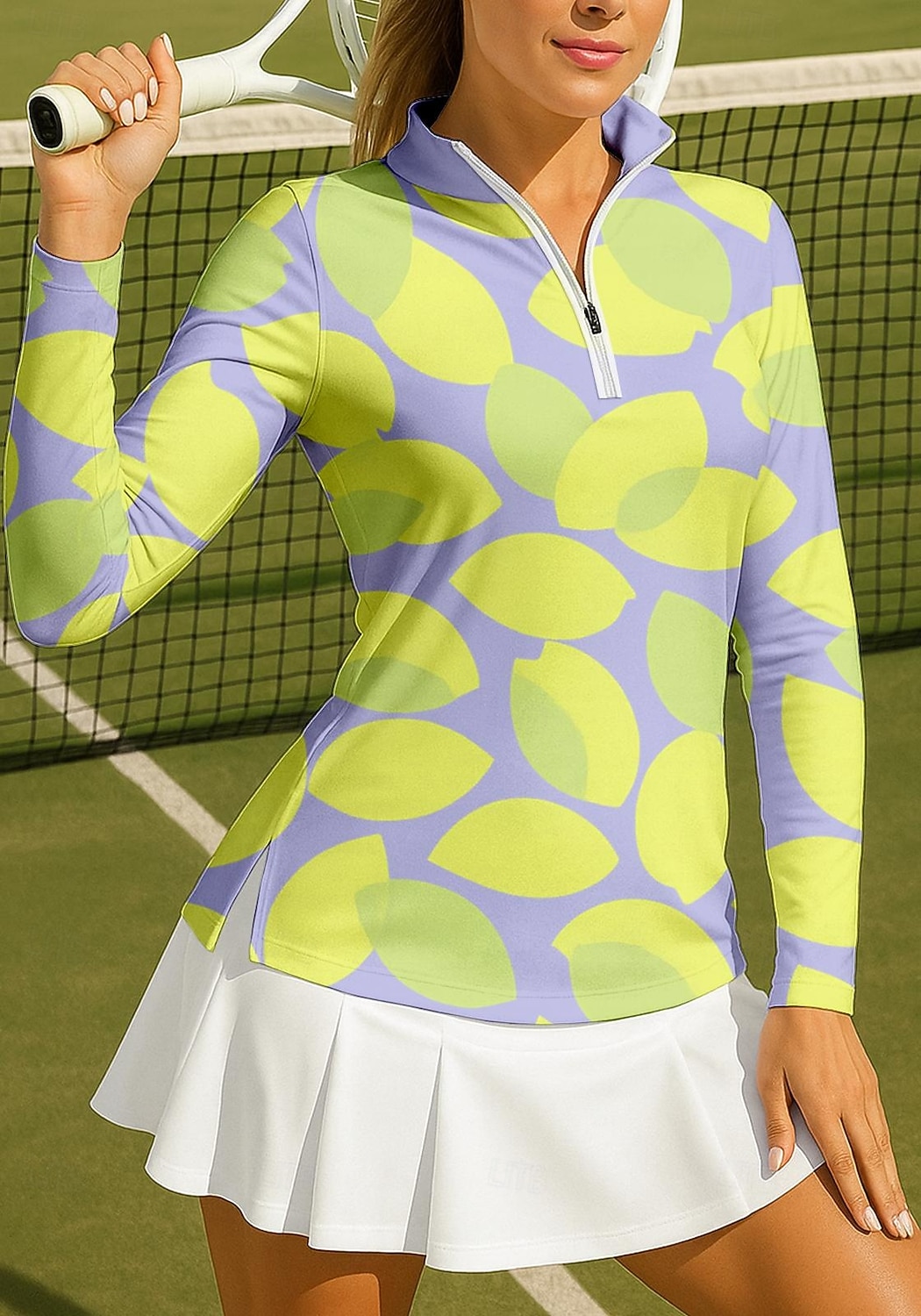 Women's Geometric Trees / Leaves Sport Shirt Golf Polo Shirt Tennis Shirt Tennis Tee Long Sleeve Zipper Floral UPF50+ UV Resistant High Elasticity Moisture Wicking Breathable Tennis Golf Pickleball 2026 - $25.99 –P1