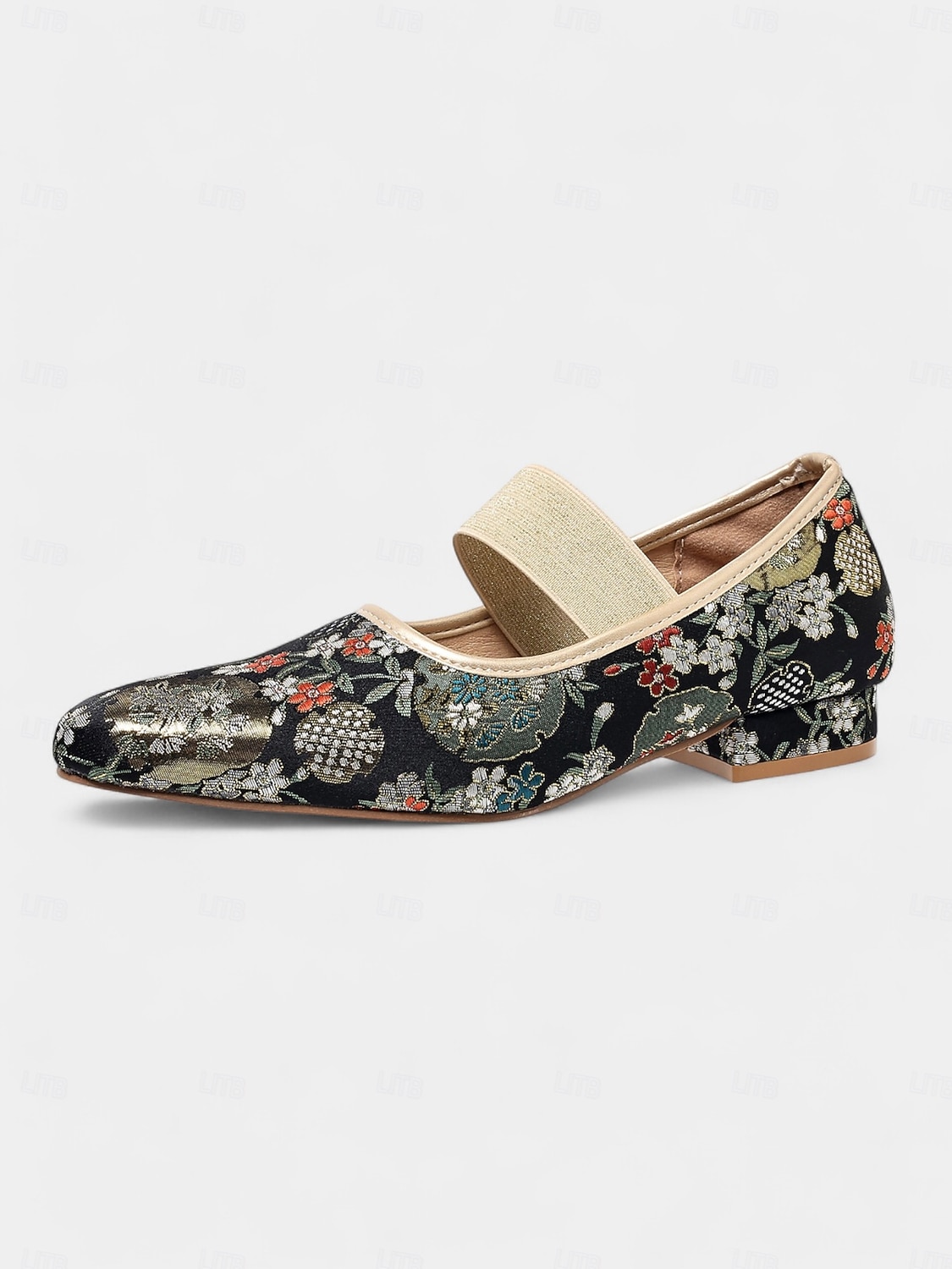 Women's Light Blue Jacquard Mary Jane Flats - Rococo Inspired Comfortable Walking Shoes with Floral Embroidery and Elastic Strap, Medieval Fairy Tale Style for Vintage Lovers, Costume Parties, and Dai 2025 - $32.99 –P3