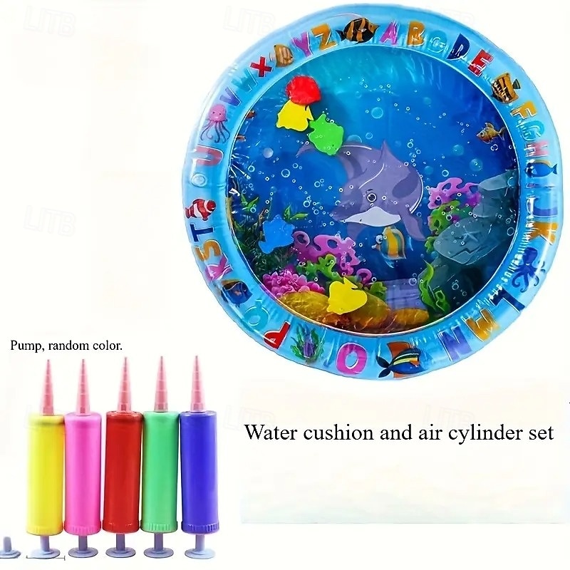 25,6 inch verkoelende huisdierenmat, watermat met oceaanthema voor huisdieren, verkoelend interactief speelgoed met drijvend visontwerp, cartoon-maritieme patronen voor katten &kleine tot grote 2025 - $13.99 –P8