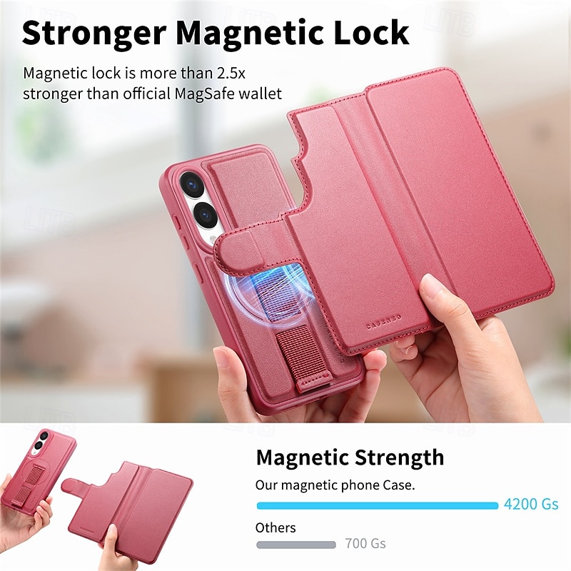 Phone Case For Samsung Galaxy S25 S25 Plus S25 Ultra S24 Ultra S24 Plus S24 Magnetic Adsorption Wallet Case Flip Cover with Stand Holder Detachable Support Wireless Charging Retro PC PU Leather 2025 - $21.99 –P2