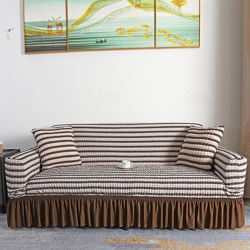 3D Bubble Lattice Elegant Stretch Sofa Cover Loveseat Cover Couch Cover Spandex Elastic Sofa Slipcover Protector with Skirt 2025 - $39.99 –P10