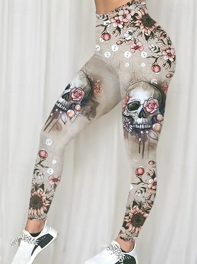 Leggings pour femmes Pantalons Impression 3D Vacances Mode Décontractée Longueur Complète Haute Taille Imprimé Graphique Floral Respirant Doux Extensible Vacances Décontracté Quotidien Bleu Œuf de de 2025 ? $19.99 –P1