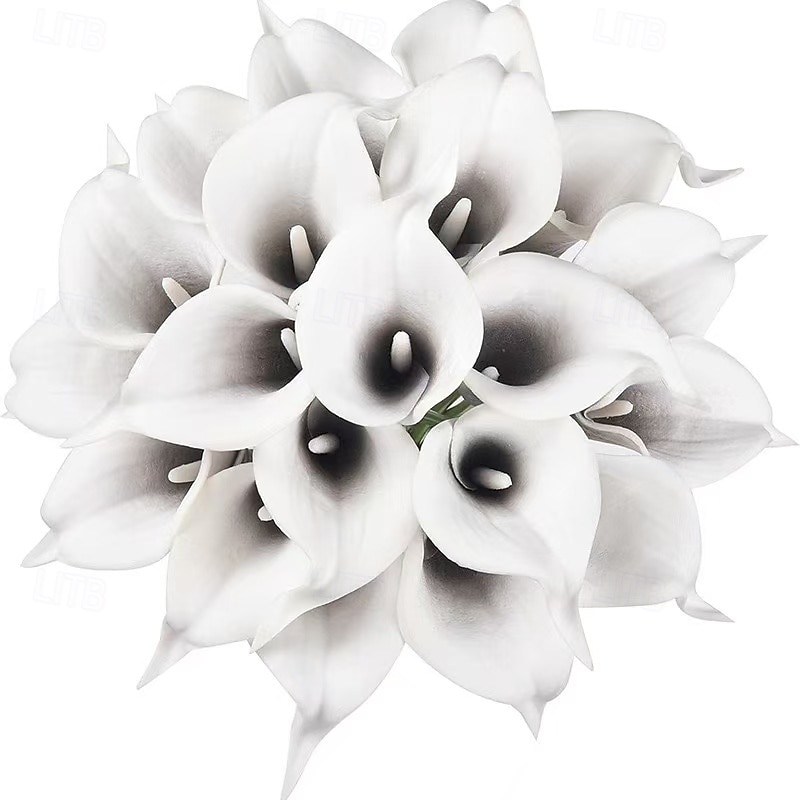 20 svazků umělých stonků lilií, kala a lotosových květů v 18 barvách, realistické umělé květiny na Valentýna, Den matek, svatební kytice, fotografické rekvizity, venkovní a vnitřní dekorace 2026 - $23.99 –P5