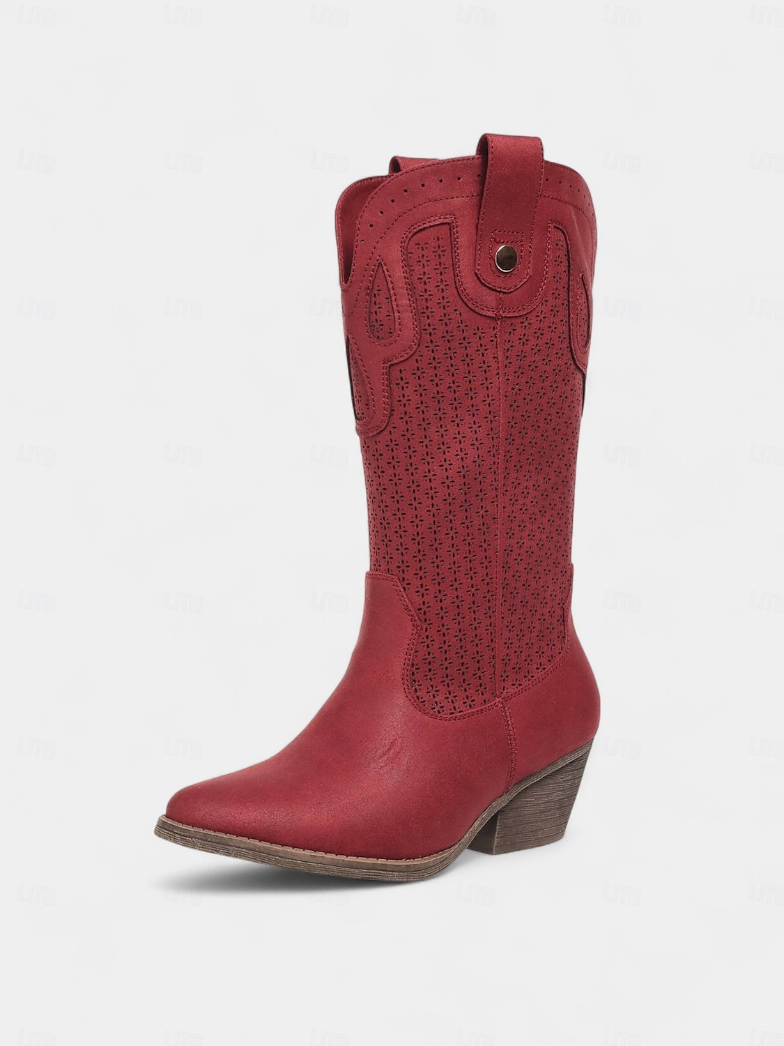 Bottes de cowboy style western pour femmes – bottes mi-mollet en similicuir marron pour les festivals d'automne, les citrouilles et les tenues champêtres de 2025 ? $46.99 –P1