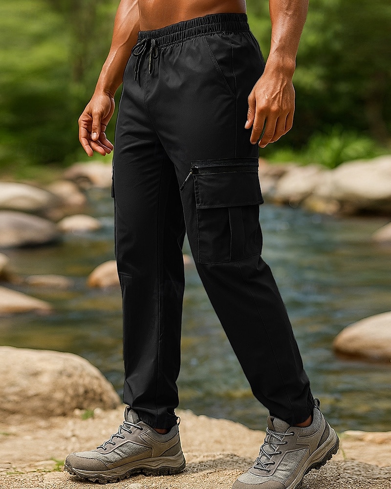 Herren Cargohosen Wanderhosen Regenhose zum Wandern Außen Normale Passform Wasserdicht Winddicht Leicht Unterteile Tasche Schwarz Armeegrün Camping / Wandern Laufen S M L XL XXL 2025 - $21.99 –P8