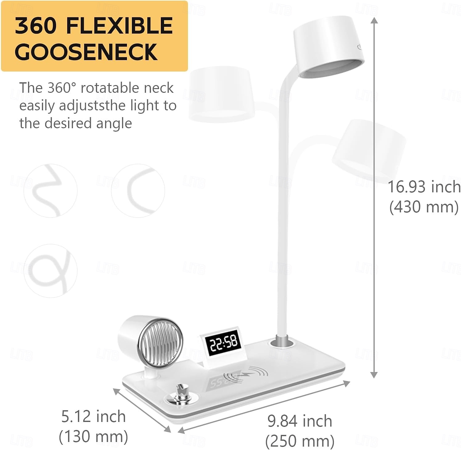 LED Desk Lamps for Home Office Wireless Charger Small Desk Lamp with Bluetooth Touch lamps for nightstand Reading Night Light with Clock Dimmable Side Table Lamp for College Dorm Room Bedroom 2025 - $52.99 –P3