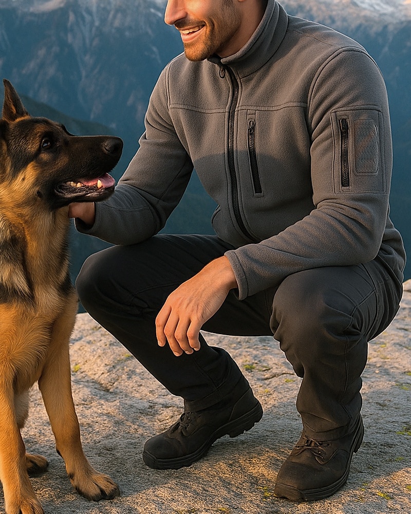Herr Fleece-jacka Utomhus Termisk Varm Vandringskläder Vandringskläder Vinter Höst Överdelar Camping / vandring / grottforskning Löpning Svart Armégrön Grå 2025 - $27.99 –P3